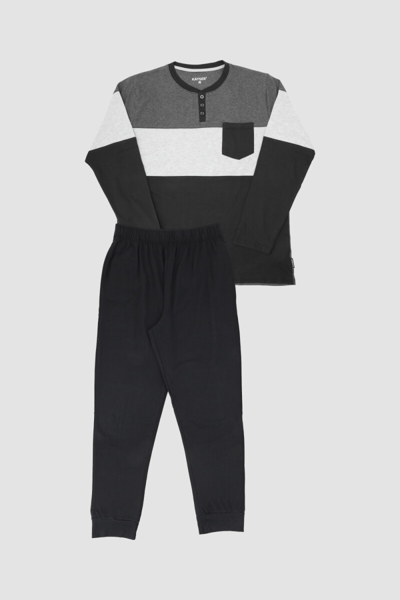 pijama negro/gris Negro