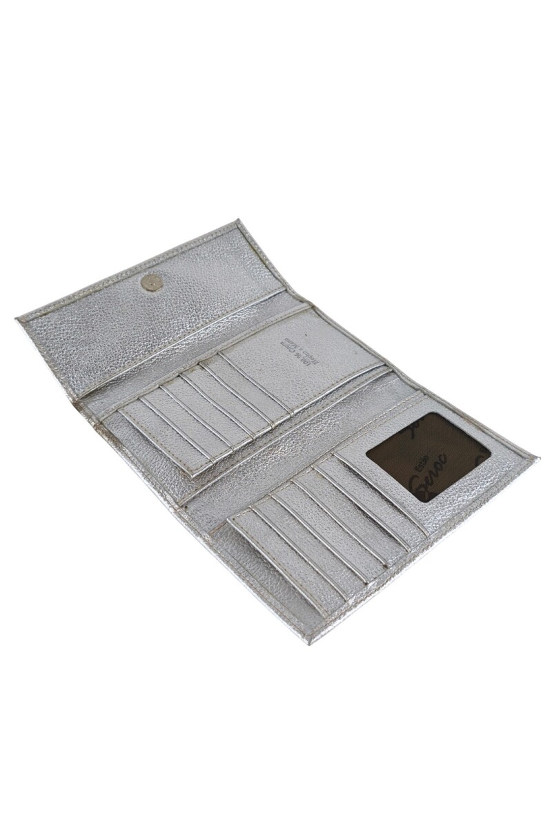 Billetera de mujer larga Plateado