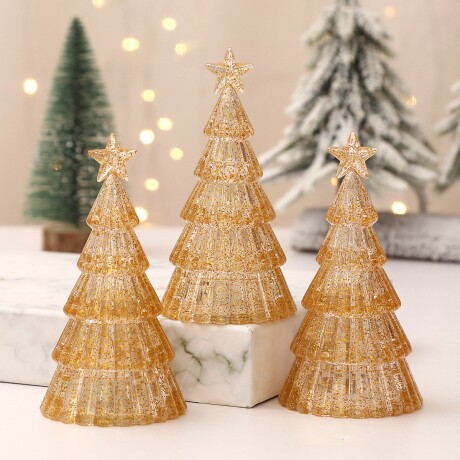 Árbol Navideño Con Luz Chico Dorado