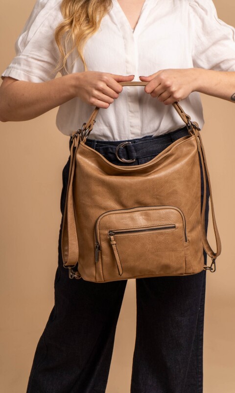 CARTERA MOCHILA VERBENA ALMENDRA