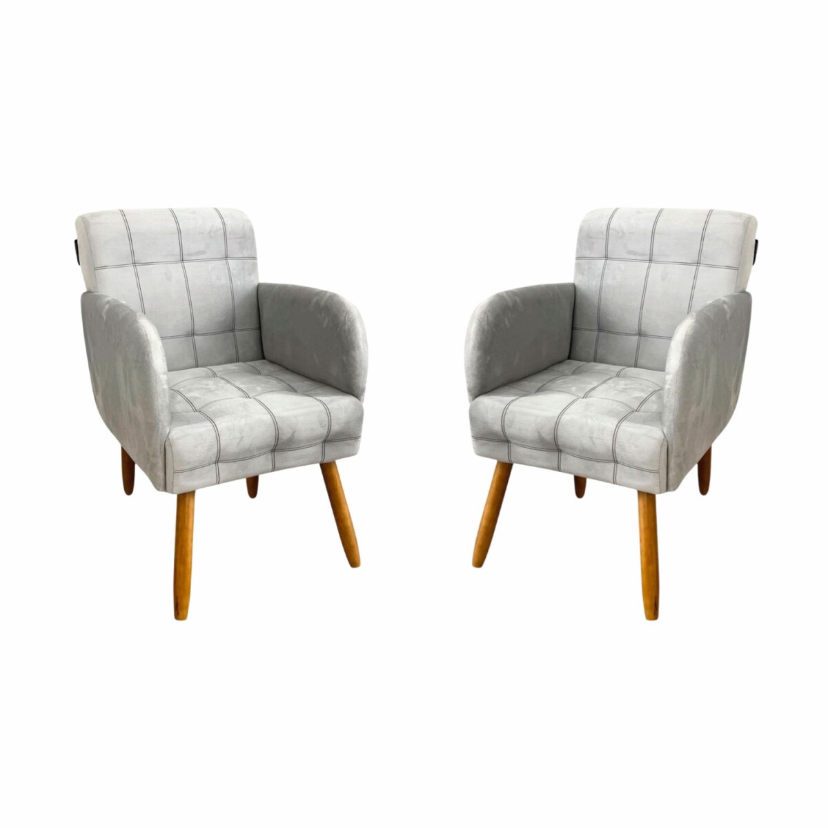 Pack x2 Sillón poltrona 1 cuerpo Lumax Maya nórdico de tela - Granito 