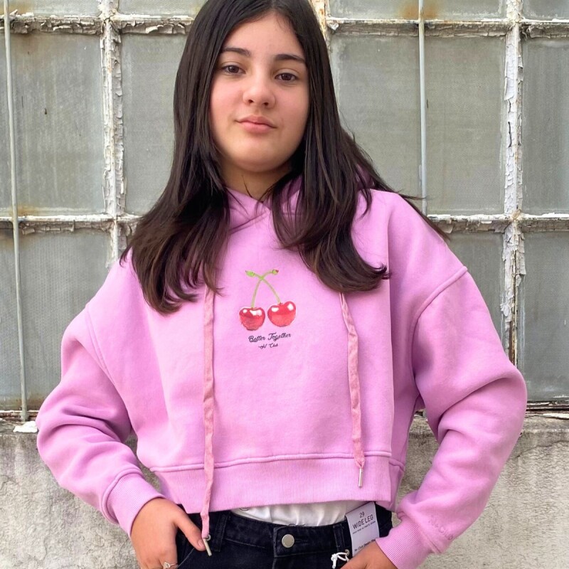 Buzo crop Cherrys N+ Rosado
