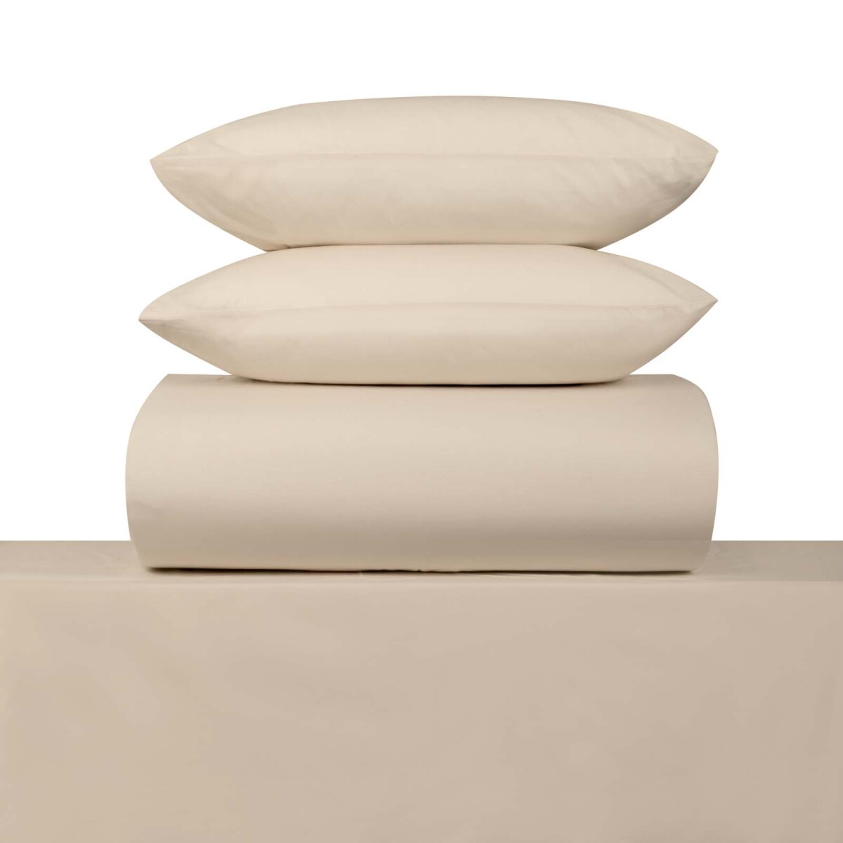 JUEGO DE SÁBANAS - 1 1/2 PLAZA ALGODON NATURAL-BEIGE COTTON BASIC 180 HILOS MANTECA 