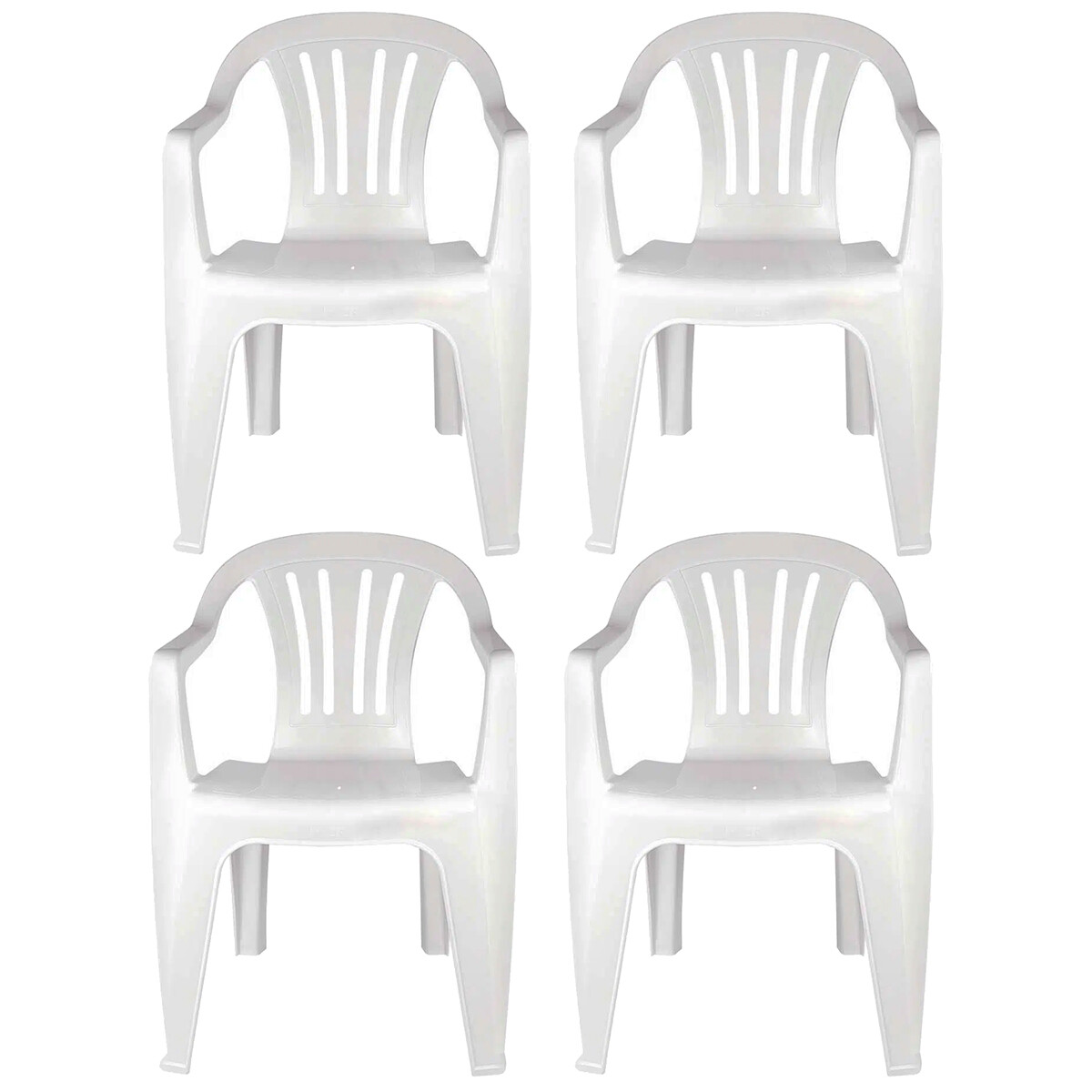 Set x4 Sillas Bela Vista con apoya brazos - BLANCO 