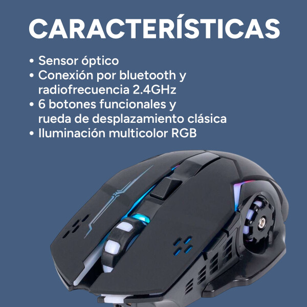 Mouse Gamer Inalámbrico Xtrike Me GW-601 RGB 3200 DPI Color Negro