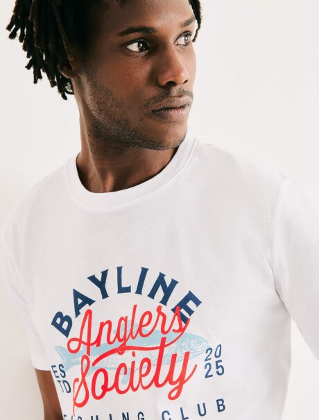 CAMISETA CON ESTAMPA MODELO REGULAR BLANCO