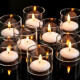 Set de 12 velas flotantes BLANCO