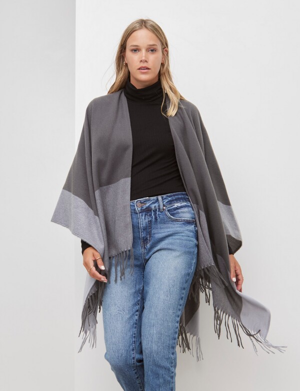 Ruana Soft Colorblck MULTI/GRIS