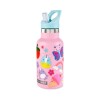 Botella infantil de acero inoxidable con stickers Rosa