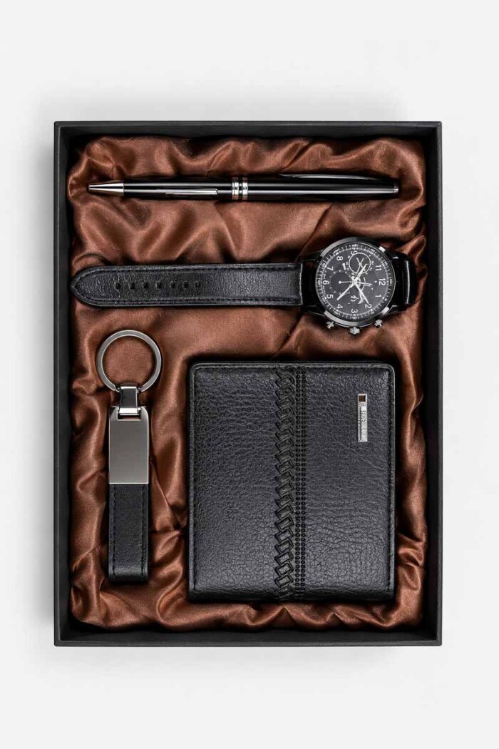 Set Hombre Reloj - Billetera - Lapicera Marron