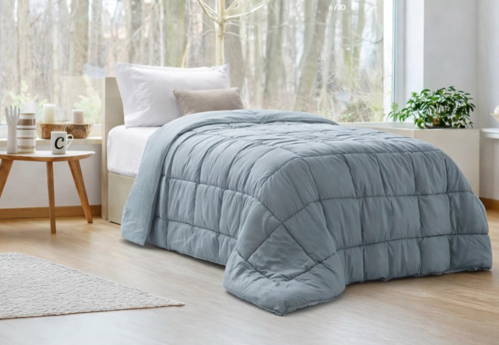 ACOLCHADO REVERSIBLE GRIS 1.5 X 2 MT 1 PLAZA 