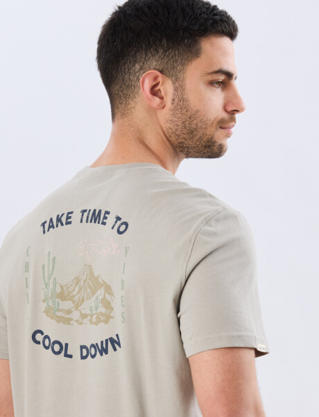 REMERA ESTAMPADA DE ALGODÓN Khaki