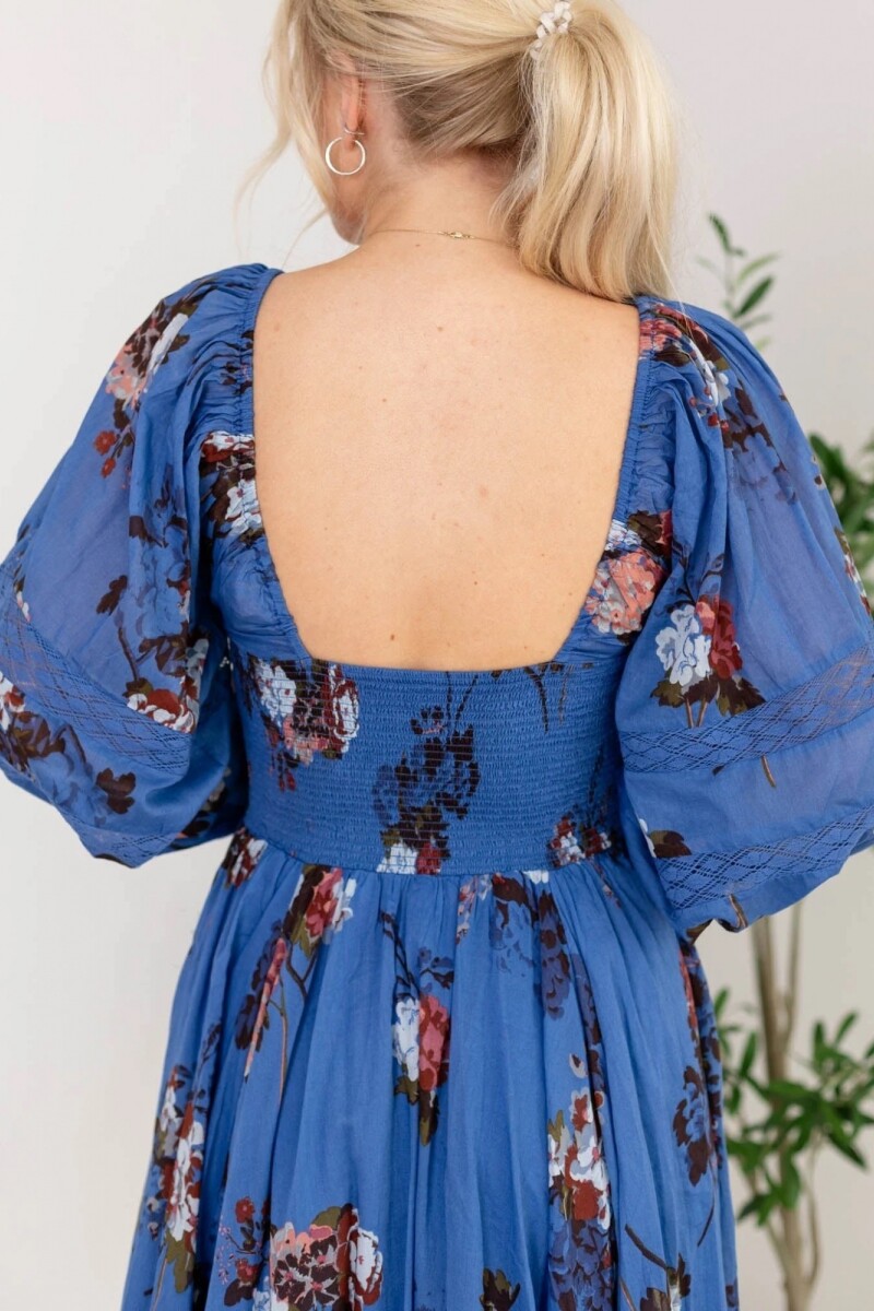 VESTIDO MAXI MORNING GLORY Azul
