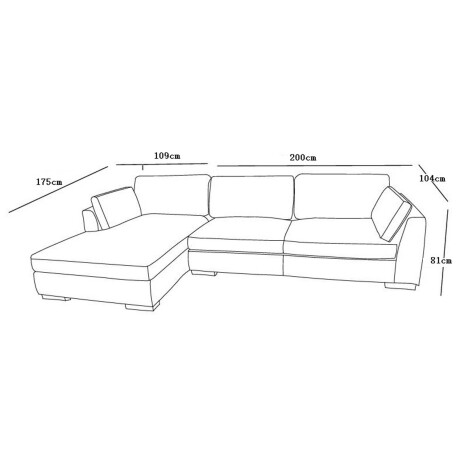 SOFÁ C/CHAISE MÁS DE 4 CUERPOS TELA NATURAL-BEIGE MONACO NATURAL