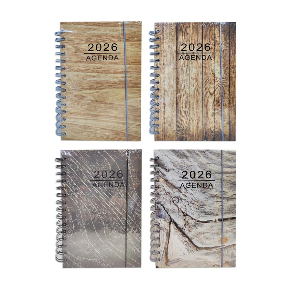 Agenda Flip 2026 HS0959 Wood con Espiral Varios Modelos 