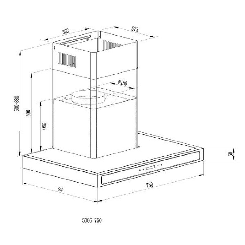 EXTRACTOR DE GRASA DRIJA, 30"-76CM, TIPO ISLA 001