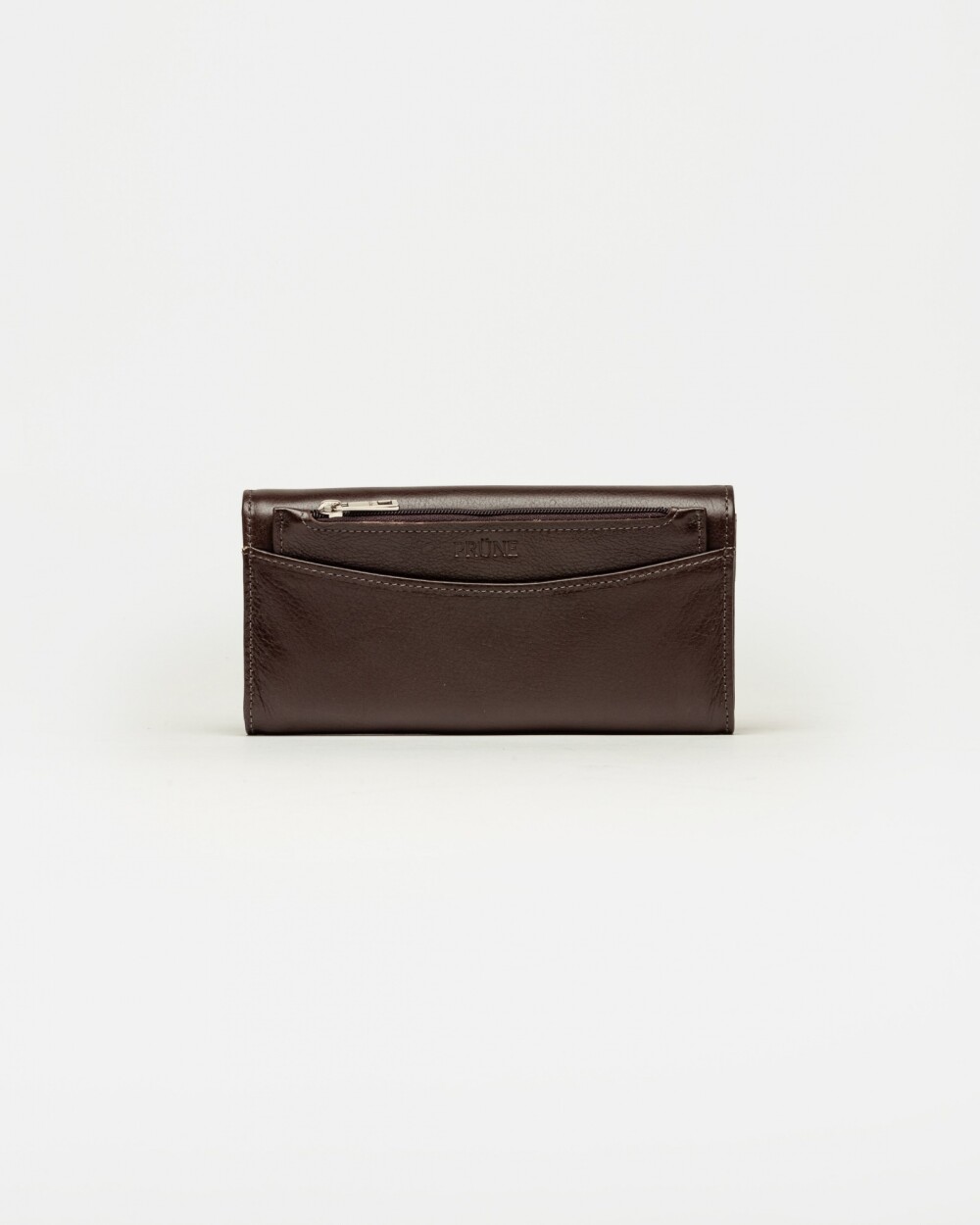 Billetera The Circle en cuero liso Chocolate