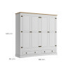Ropero 4 puertas 2 Cajones Madera - Linea mexicana Blanco