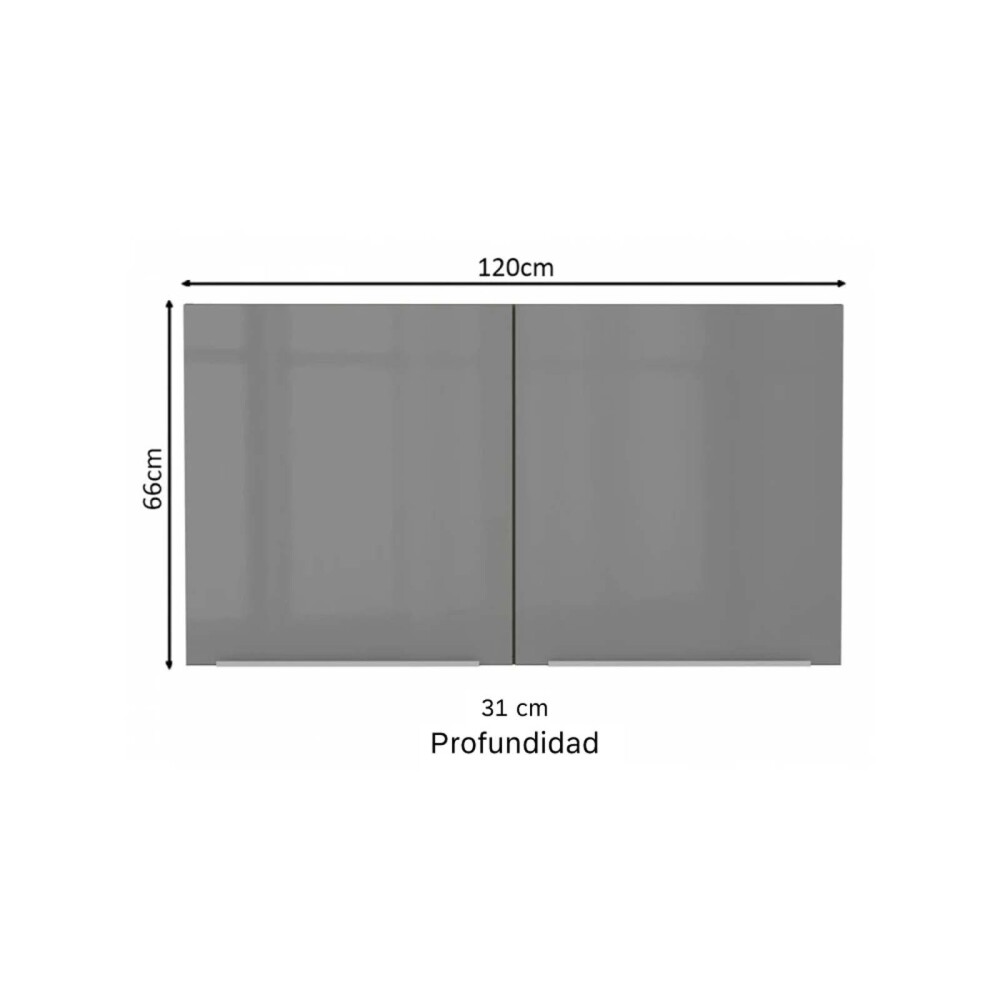 AEREO 120 CM MDP-Y-VIDRIO GRIS LUX