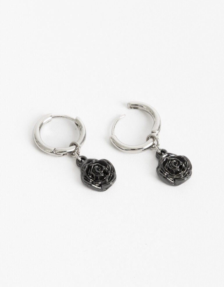 Aros Colgantes Cortos Special Price Aros Cortos Rosas Metal. - Dorado