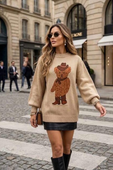 Buzo con estampa Petra Marrón