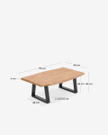 Mesa de centro Alaia de madera maciza de acacia con acabado natural 115 x 65 cm Mesa de centro Alaia de madera maciza de acacia con acabado natural 115 x 65 cm