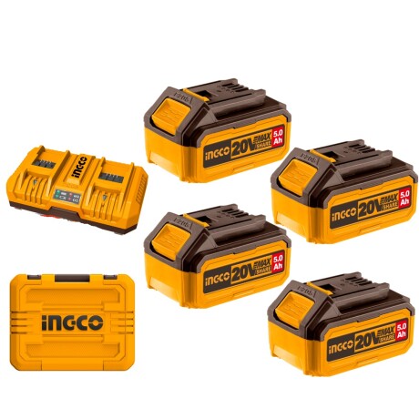 Set X 4 Baterías Ingco FBCLI20285 5Ah 20V Con Valija Ub 001