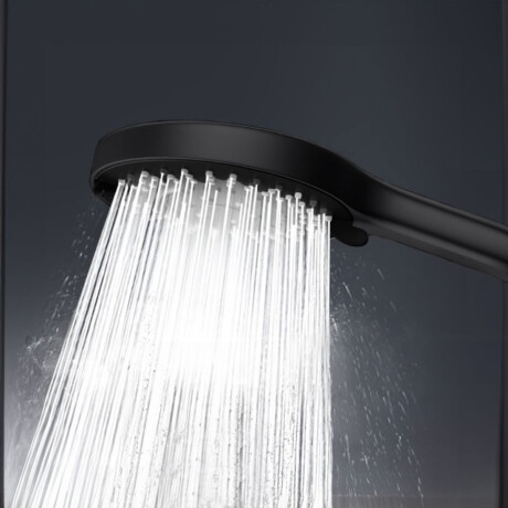 Griferia Ducha Exterior Con Barra Incl Telefono Y Flexible Color Negro Mate NEGRO