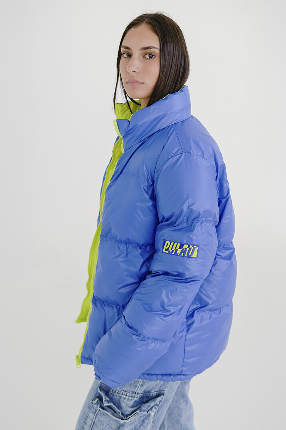 Campera Pulau Puffer Gloffy Reversible Azul