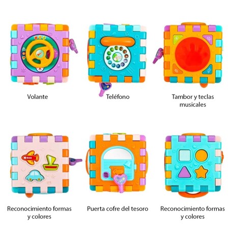 Cubo Didáctico Encastrable Musical Juego Actividades Huanger Multicolor