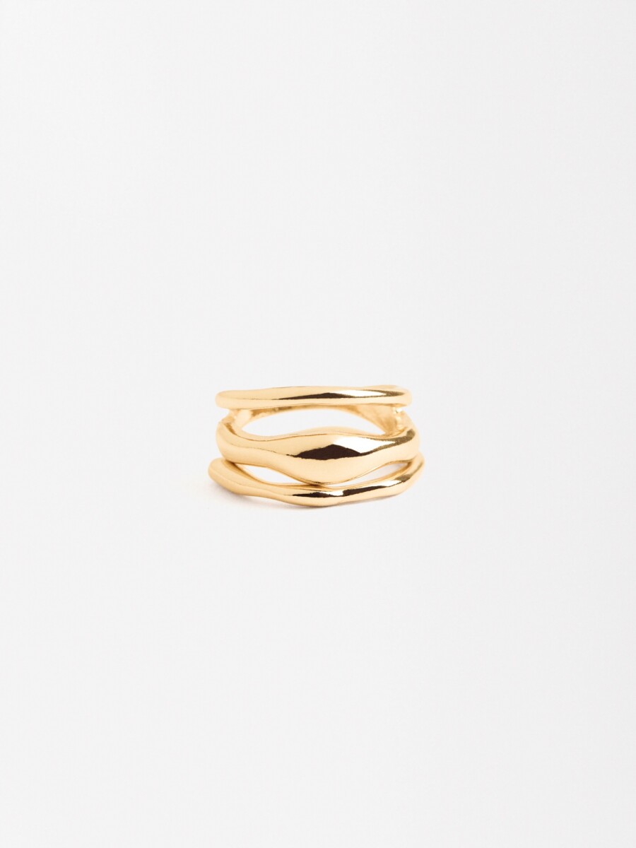 Set De Anillos Irregulares dorado
