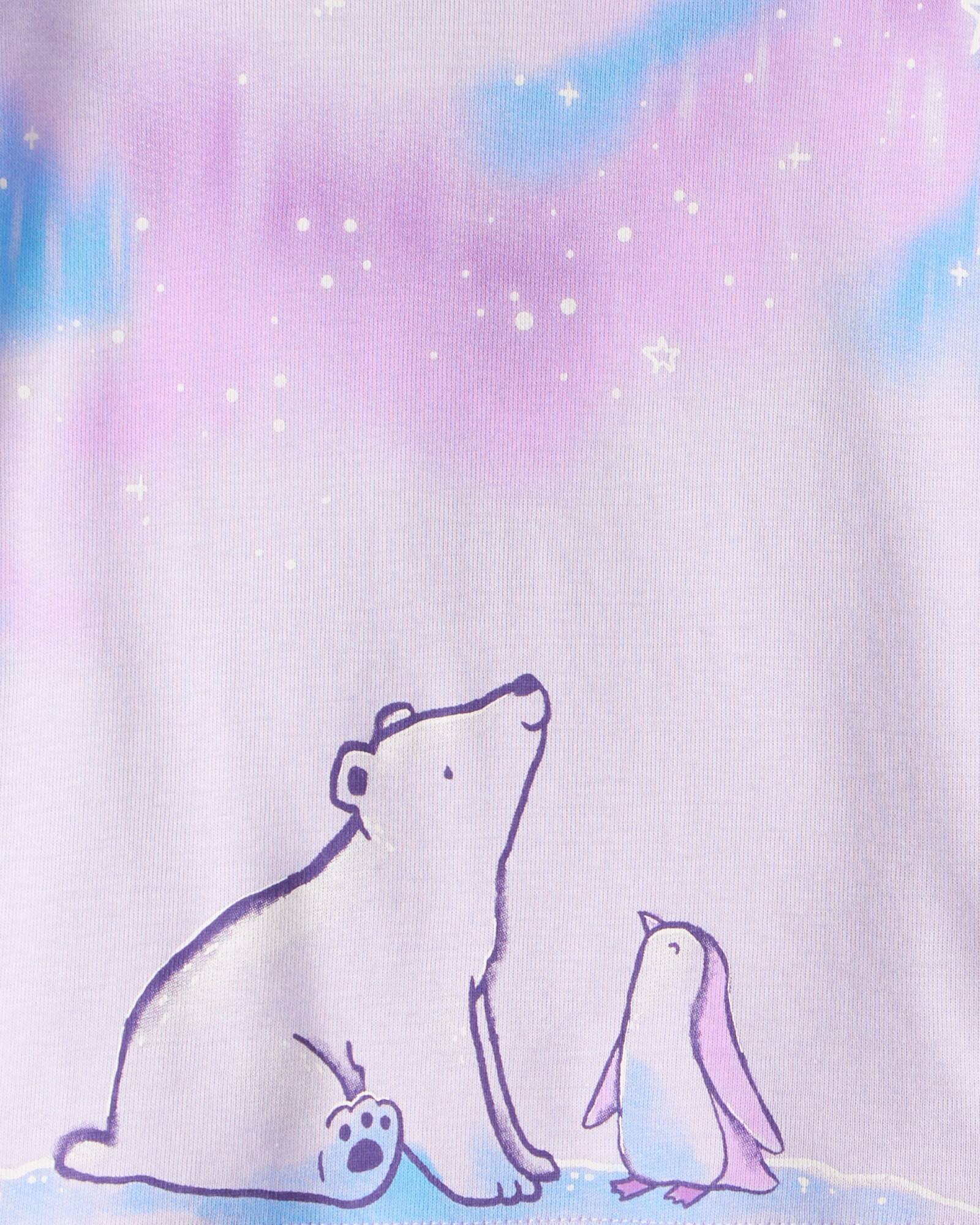 Pijama cuatro piezas de algodón, dos remeras y dos pantalones, diseño animales árticos Sin color
