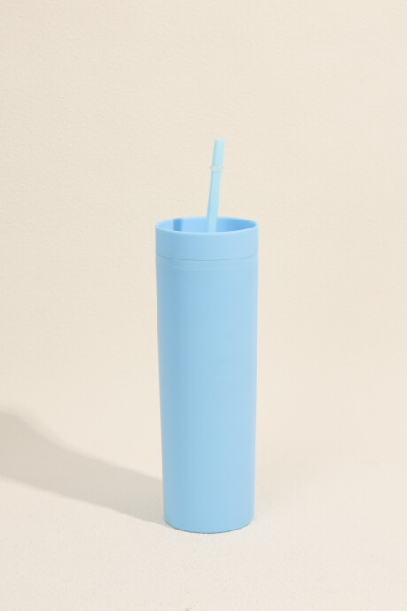 Vaso Con Tapa + Sorbito Beverly Alto Azul Indigo