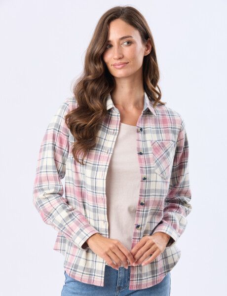 CAMISA VIYELA CUADROS Beige