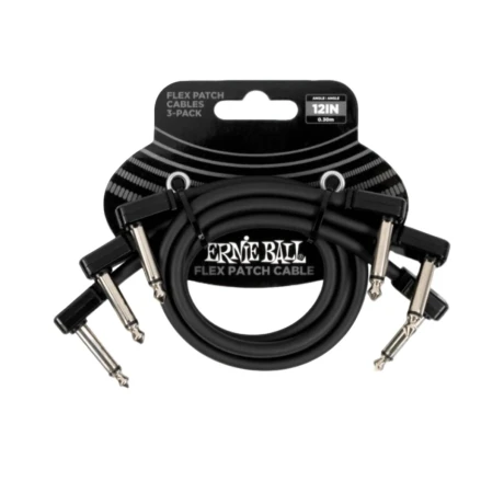 Cable Pedal Ernie Ball Flex Patch Cable 12" 3-pack Black Cable Pedal Ernie Ball Flex Patch Cable 12" 3-pack Black