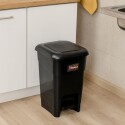 Papelera Tacho Basura con Pedal 20 litros Negro NEGRO
