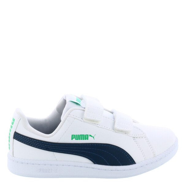 Championes Infantiles Puma Up V Kids 2 Velcros Blanco - Azul Marino - Verde