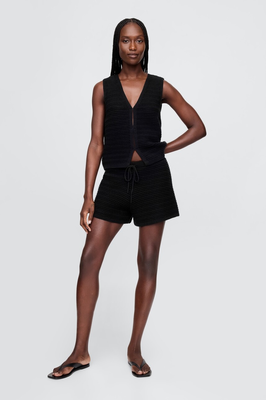 Chaleco Crochet Mujer Black