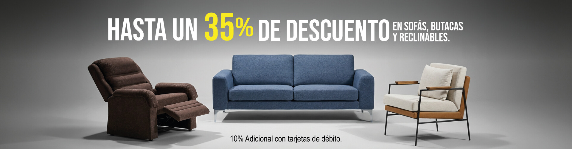 Descuento Sofás, Butacas y Reclinables