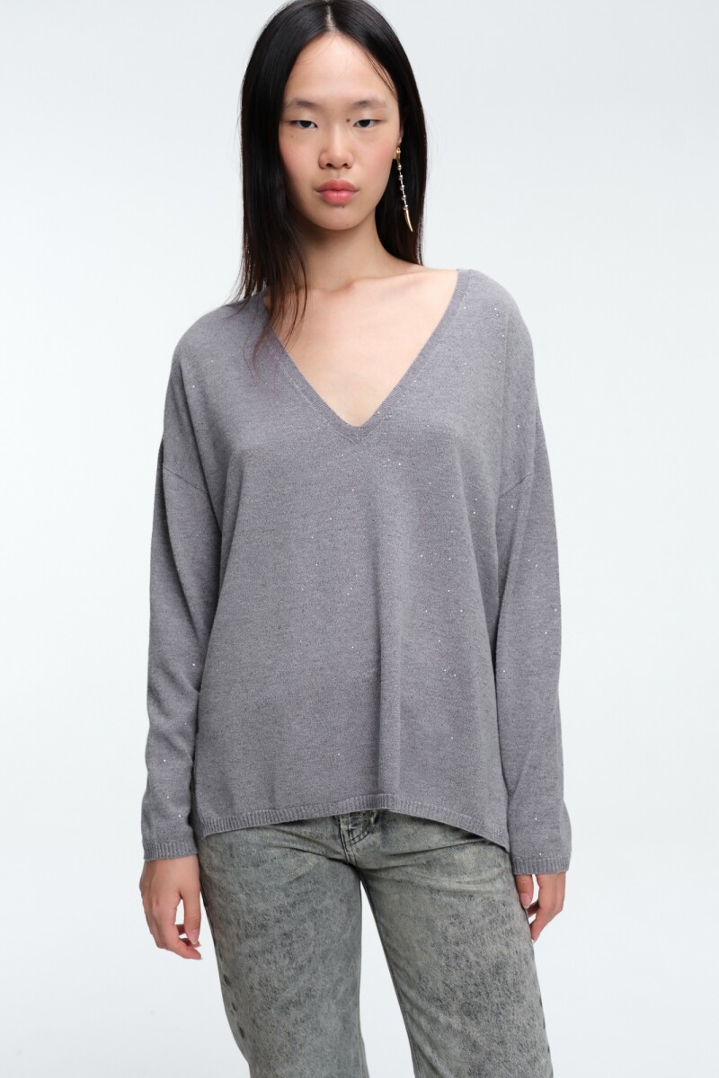 SWEATER V Gris