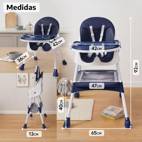 Silla De Bebe Para Comer Plegable Asiento 2 En 1 Arnes Cinturon Seguridad 3 Puntos Imback Color Azul Silla De Bebe Para Comer Plegable Asiento 2 En 1 Arnes Cinturon Seguridad 3 Puntos Imback Color Azul
