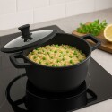 OLLA CACEROLA CUORI NERO 24CM 4,5 LITROS NEGRO