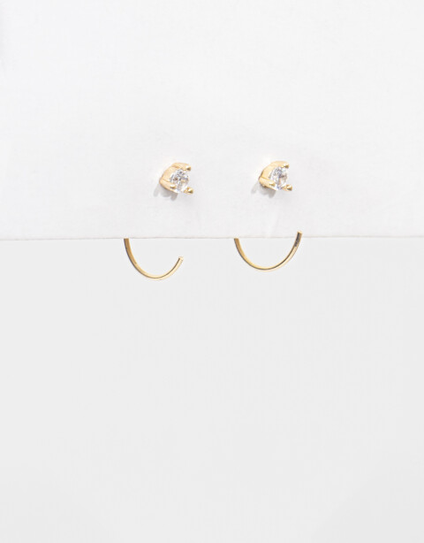 Aros Pasantes Strass Aros Pasantes Con Cubic Zirconia - Dorado