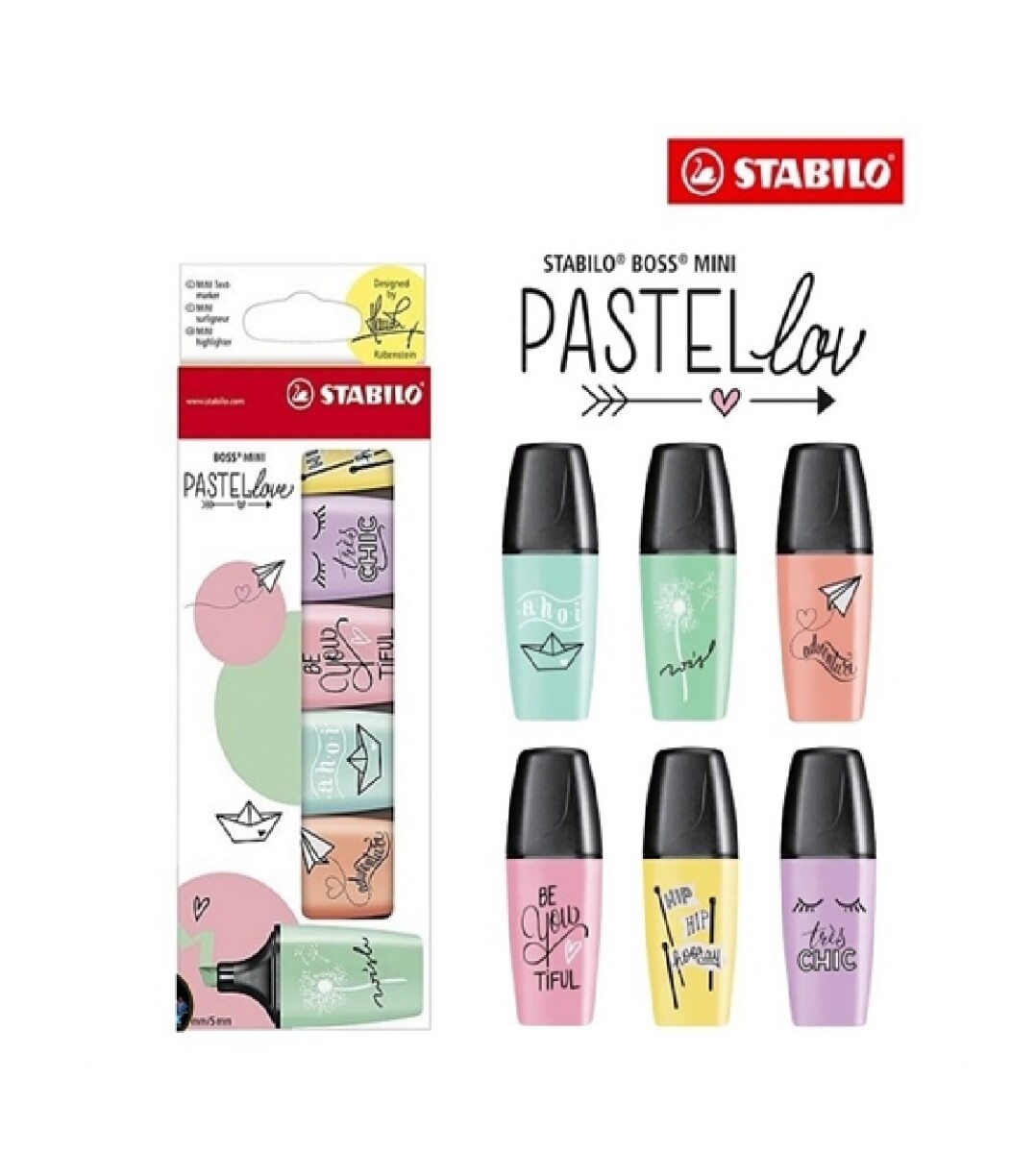 Pack x6 Marcadores Mini Boss Pastel Stabilo 