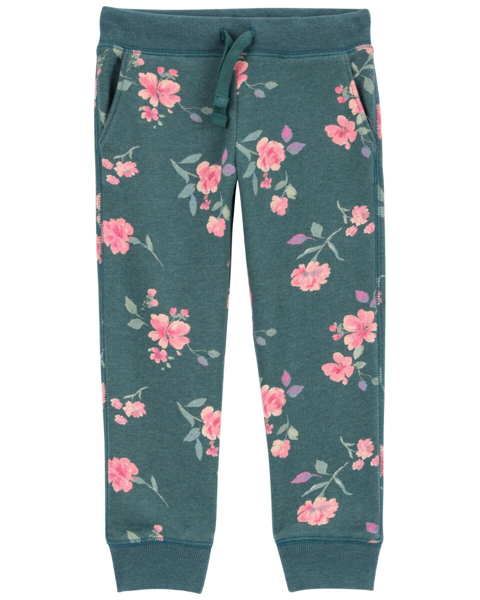 Pantalón deportivo de algodón, diseño floral 