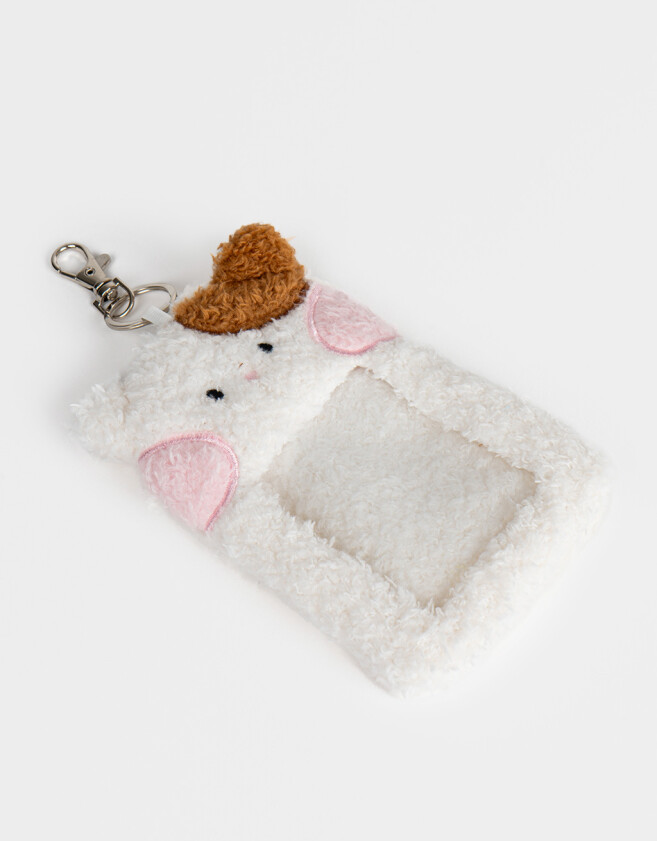 Llavero Lúdico Photo Frame Gatito De Peluche - Blanco Crudo