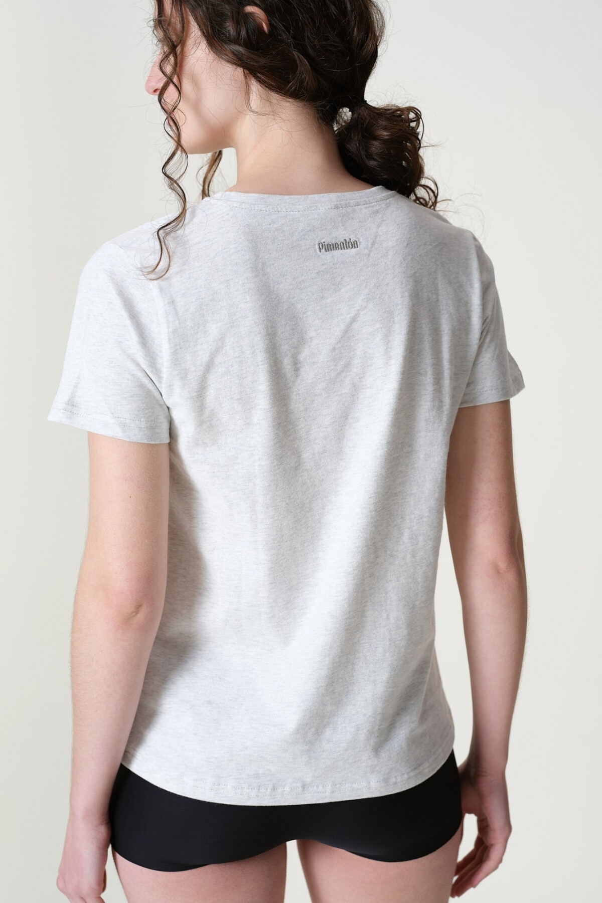 Remera Básica Algodón Gris Melange