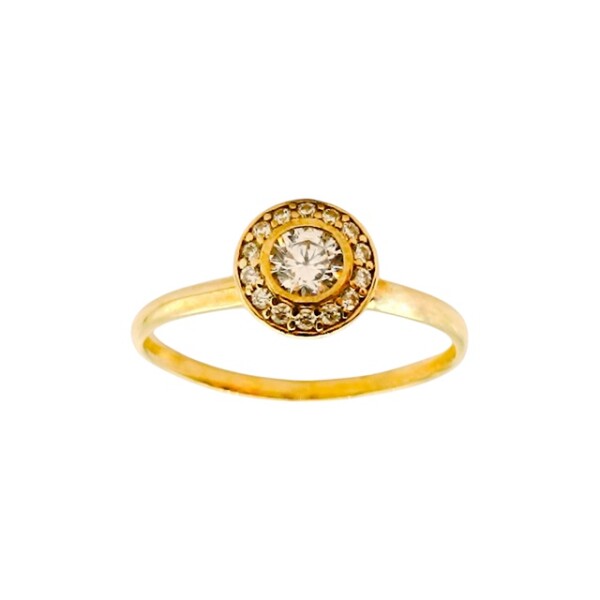 Anillo Halo-Oro bajo-Piedra Zirconia-AN8050 conpiedra