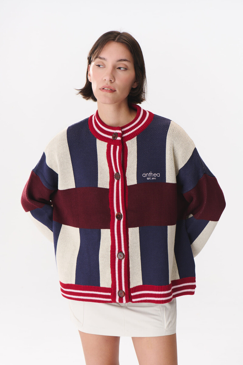 Cardigan Glory Print - Azul 