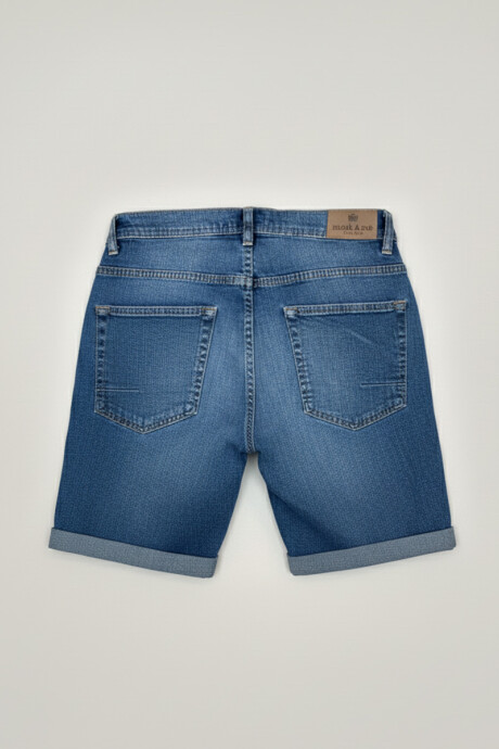 BERMUDA JEAN BIZON Azul Oscuro